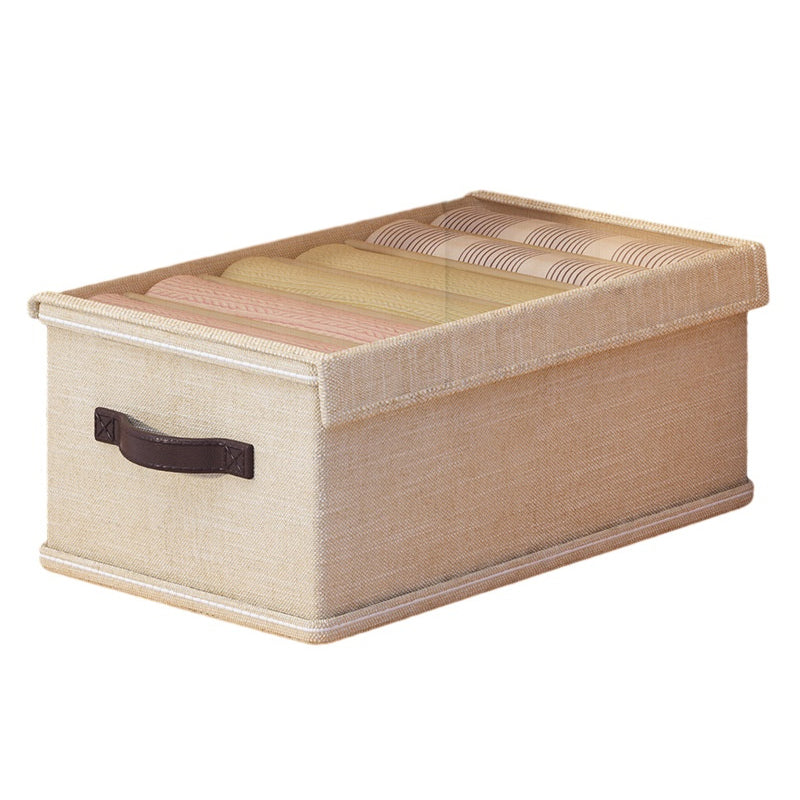 6 Grids Foldable Closet Clothes Organizer Storage Box with Clear Lid 6 Grids Foldable Closet Clothes Organizer Storage Box with Clear Lid